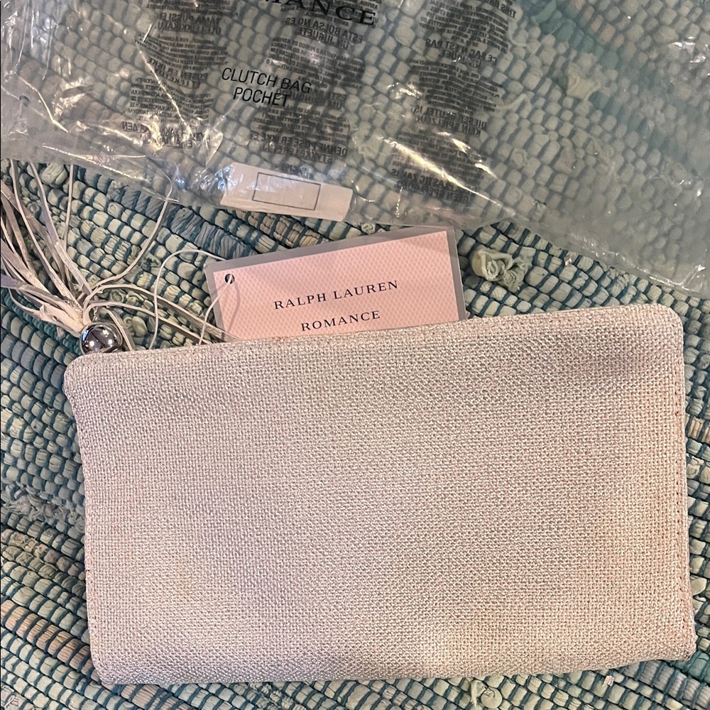 Ralph Lauren Cream Textured Clutch Wristlet